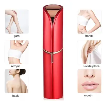 

Portable Mini Lipstick Shape Electric Hair Remover Painless Safety Electric Eyebrow Trimmer Shaver Body Neck Leg Facial Epilator