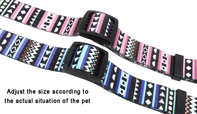 Removable Dog Collar Bohemia Style Adjustable Polyester Pet Necklace Loop for Small Big Dogs