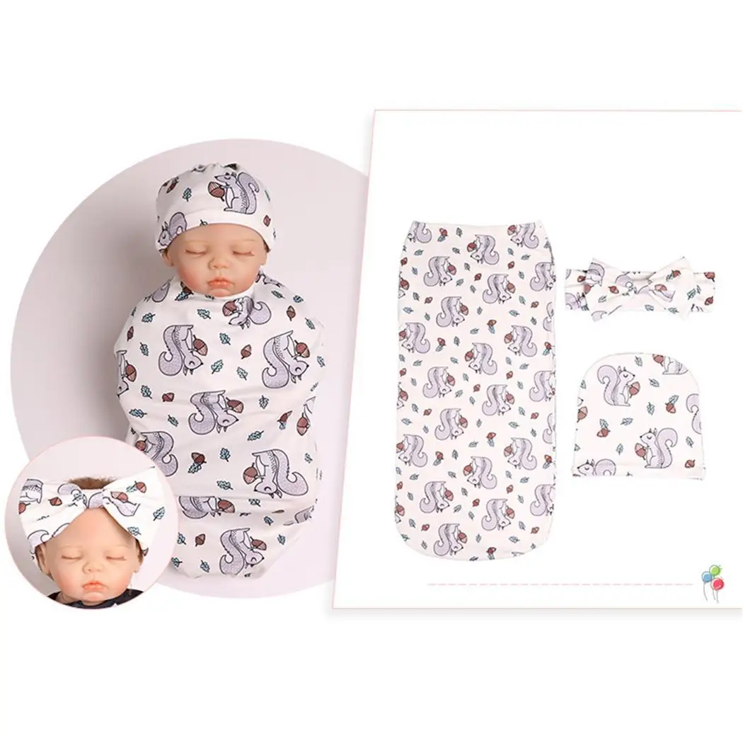 baby set 10 Новорожденный ребенок пеленка для младенцев обертывание спальный мешок колпачок повязка на голову набор подарков - Цвет: baby set 10