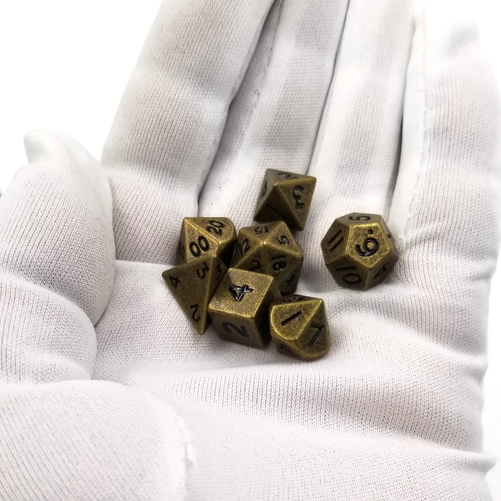 Набор металлических игральных костей 7 шт./компл. мини ролевые игры разные