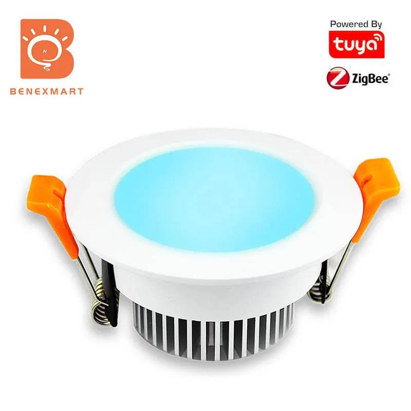 Benexmart Zigbee3.0 светодиодный светильник 2 5 дюйма RGBCW потолочный с хорошим излучением