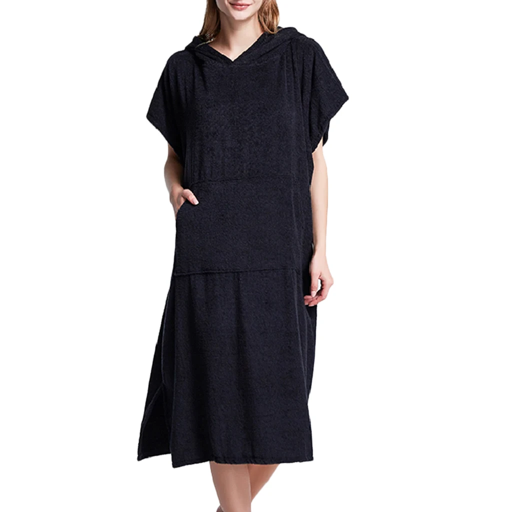 Пеленальное полотенце, хлопковое с карманом и капюшоном, пончо, полотенце для взрослых мужчин и женщин, песконепроницаемое, негабаритное, быстрое высыхание