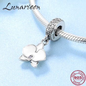 

Like Butterfly Flowers 925 Sterling Silver Clear Crystal CZ fine Pendants Beads Fit Original Pandora Charm Bracelet Jewelry