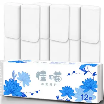 

2020 hot Roll Paper Soft And Thick Four Layers Water Absorption Not Easy To Break Fine Breakpoint Leveling 12 Pcs/Bag