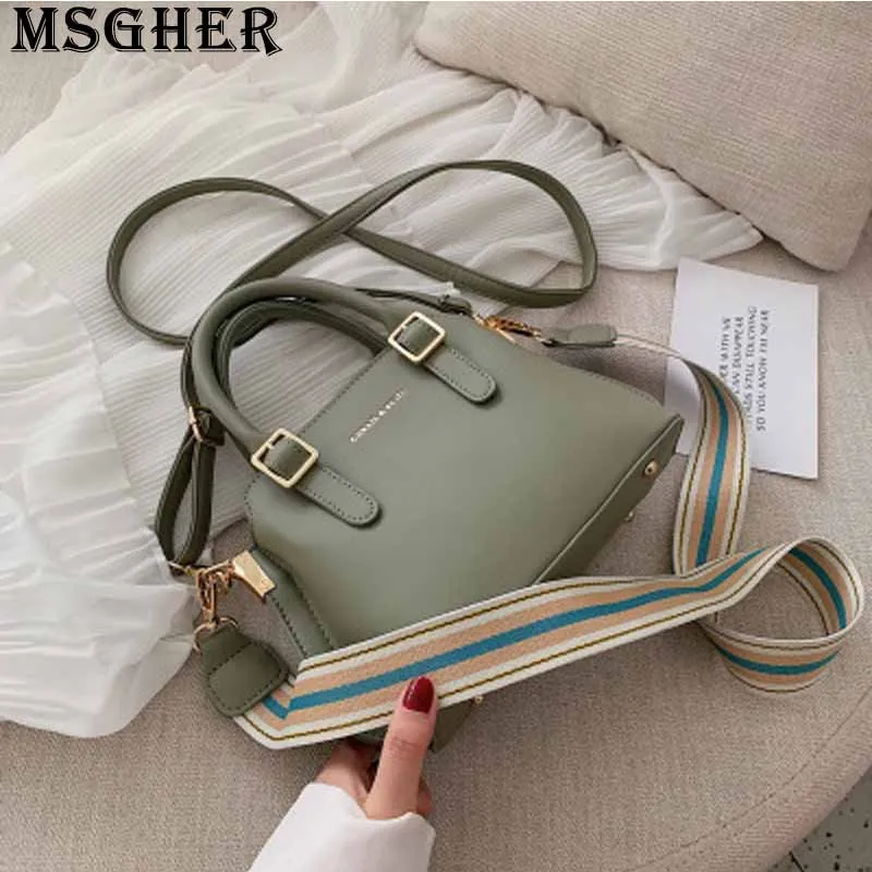 

MSGHER Solid Women Hobos Bag Striped Variegation Bohemian Style Temperament Large Capacity Letters Shoulder Girl Bag WB2777