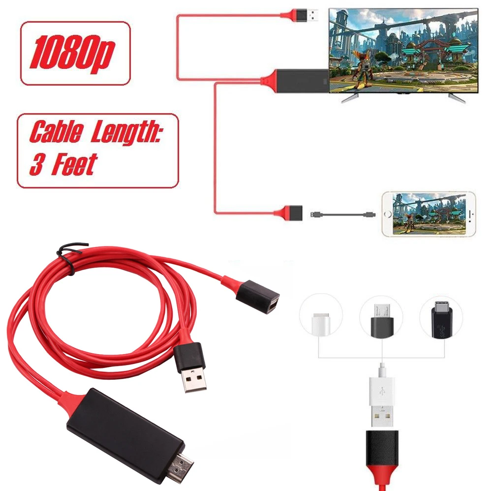 USB Женский HDMI кабель HDTV телефонный адаптер для iPhone XS MAX XR 6 7 8 Plus Samsung galaxy S8 S9 S10 Note8 Note9