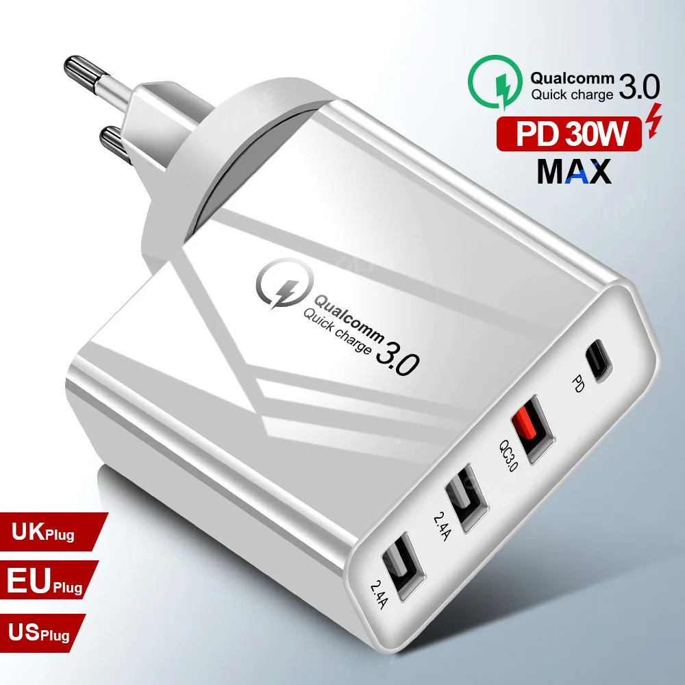 Олаф Quick Charge 3,0 зарядное устройство usb multi для iPhone X Xiaomi samsung S9 huawei QC4.0 QC3.0 QC C PD для быстрого настенного мобильный телефон Зарядное устройство