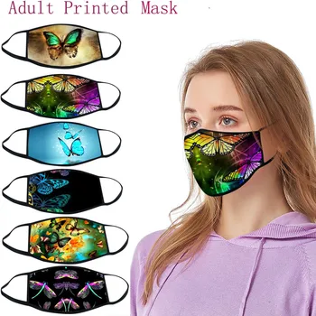 

1PCS Adult 3D Printing Masks Trend Personality Butterfly face mask adult Washable Mask Mouth Face Cover Mascarilla masque#Z40
