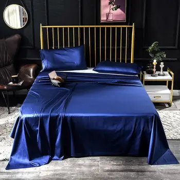 

40 Cotton Luxury 600TC Blue Color Bed Sheet Pillow Case Bedsheet Flat Sheet Pillowcase Bedding Sheets Home Textile