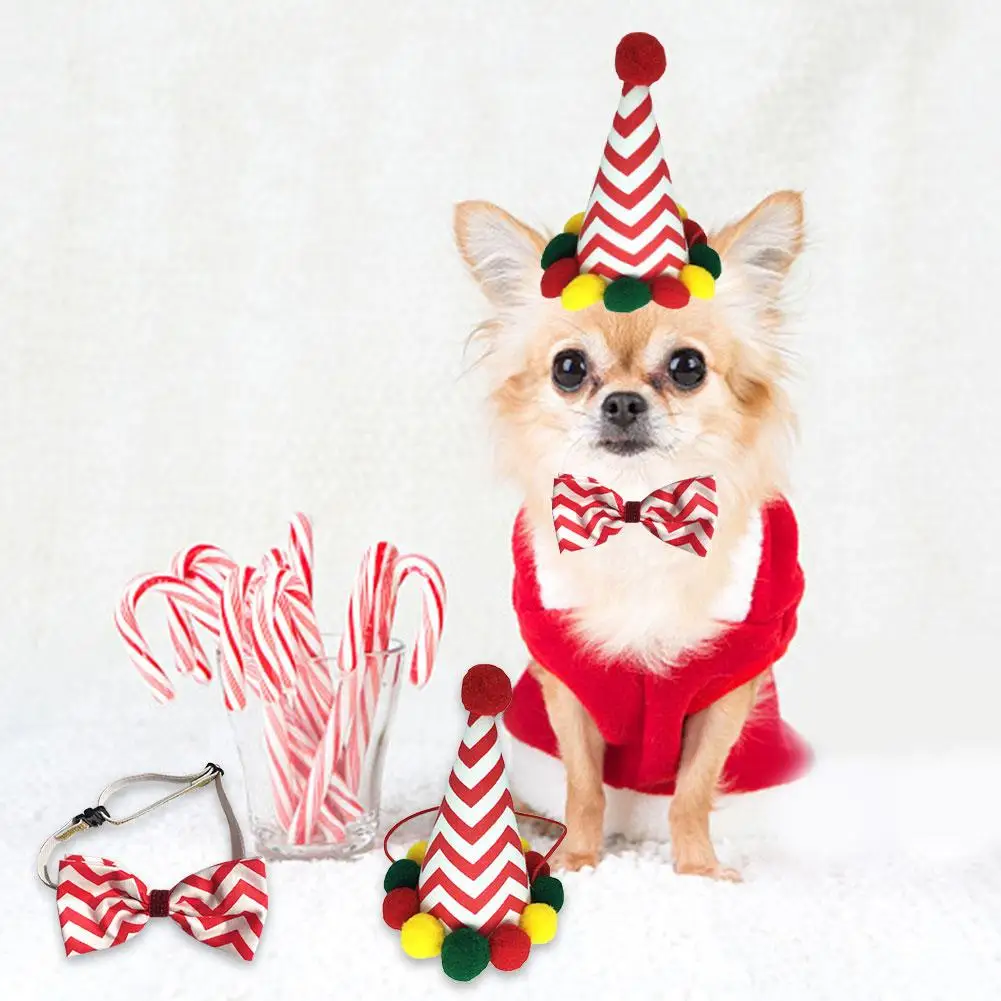 Pet Halloween costume dog hat bow tie dog cat holiday costume decoration hair accessory soft and light