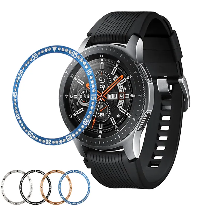 Алмазный чехол для samsung Galaxy Watch 46 мм 42 мм, драгоценный камень кольцо смарт-часы аксессуары чехол дизайн для samsung S3 Active Watch