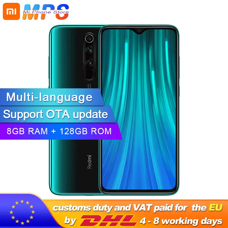  Global ROM Xiaomi Redmi Note 8 Pro 8GB 128GB Smartphone Octa Core MTK Helio G90T 64MP Rear Camera 4