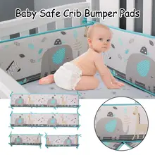 4 piezas de bebé Protector parachoques de bebé vivero cama alrededor de la cabeza de la circunferencia de la cama de protección de parachoques