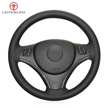 

LQTENLEO Black Artificial Leather Hand Car Steering Wheel Cover for BMW M Sport 3 Series E91 320i 325i 330i 335i M3 E90 E92 E93