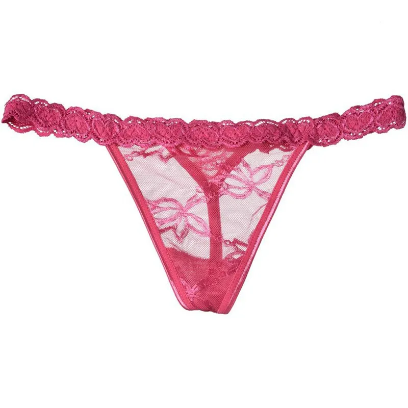 Женские стринги женские футболки трусики сексуальные удобные кружевные стринги с вырезом - Цвет: pink