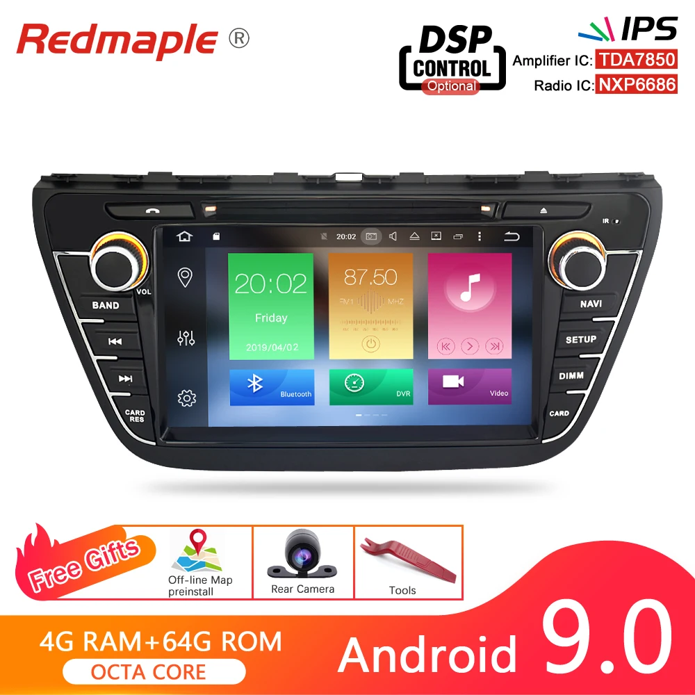 Ips экран Android 9,0 автомобильный Радио навигатор для Suzuki SX4 S-Cross dvd-плеер gps Мультимедиа wifi стерео головное устройство