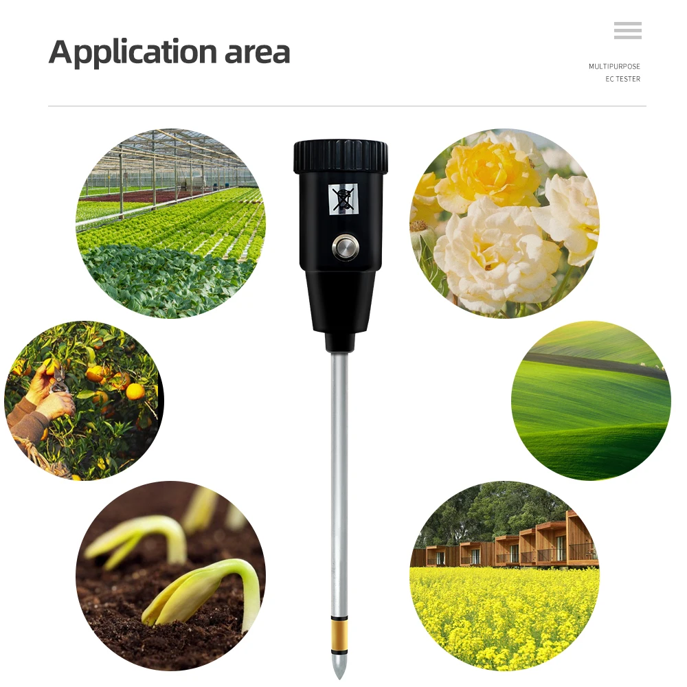 Soil pH & Moisture Tester with 295mm Long Metal Probe Waterproof Soil Tester Kit Tools for Garden Flower Farm soil moisture sensor soil tester