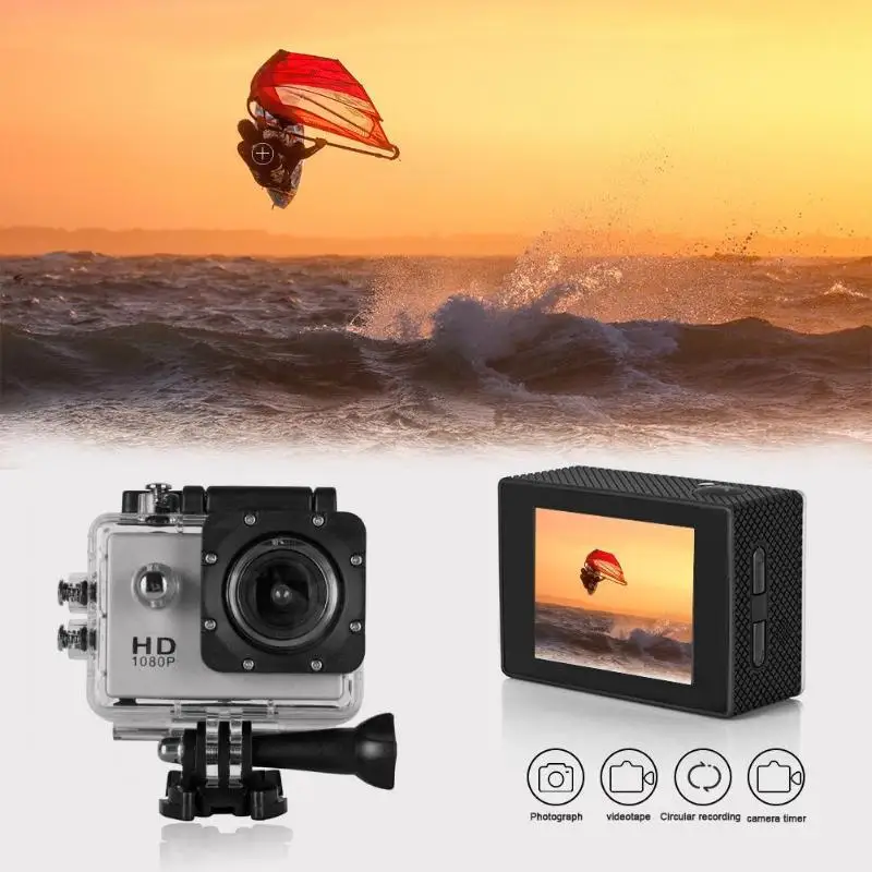G22 экшн-камера 30m Водонепроницаемая HD 1080P 2,0 дюймов lcd 120 градусов камера