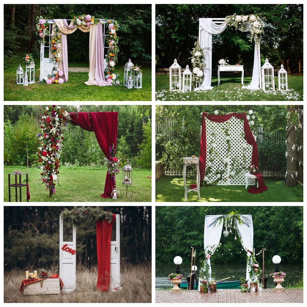 Свадебный фон для студийной фотосъемки с изображением леса свечи девушки