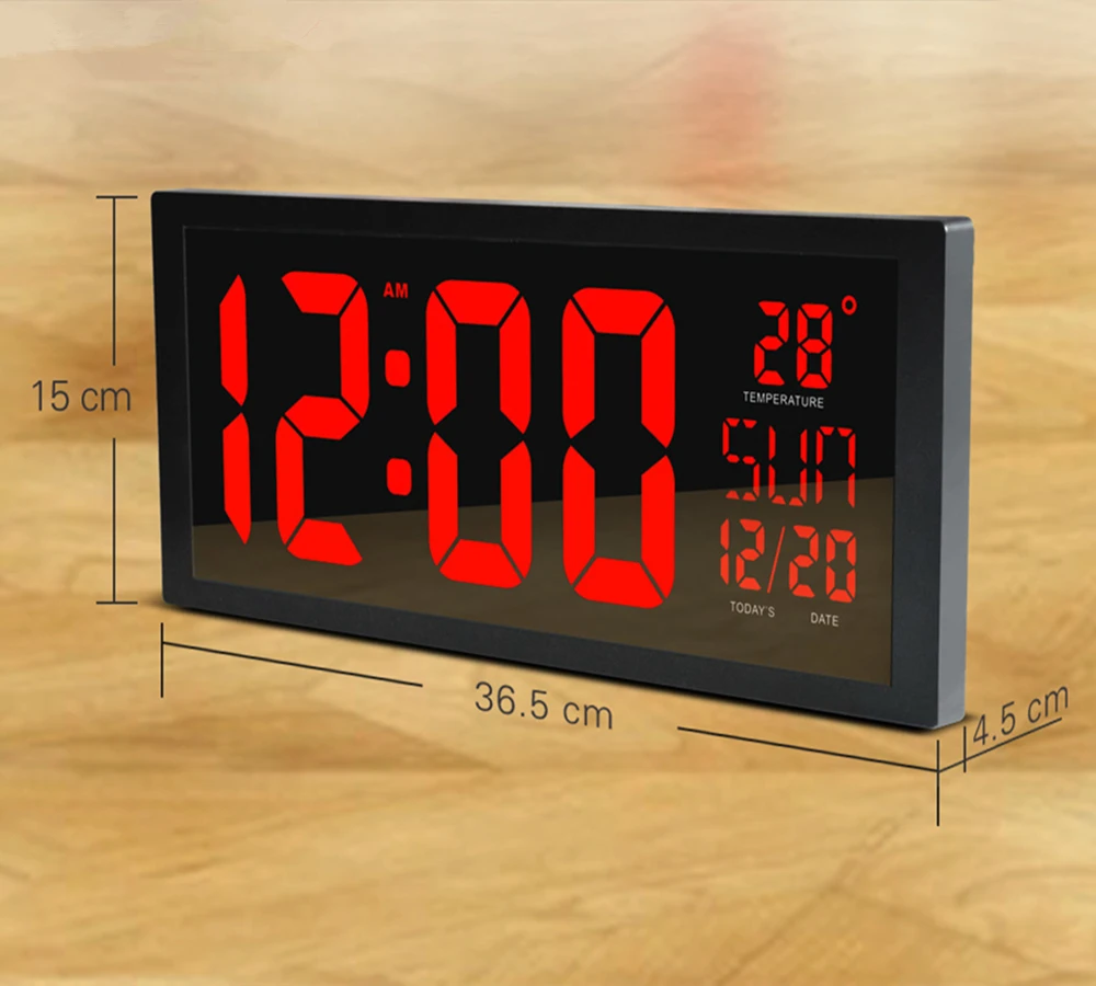  HD LED large screen wall clock Home desktop calendar clock Daylight saving time function LED electr - 32819435529