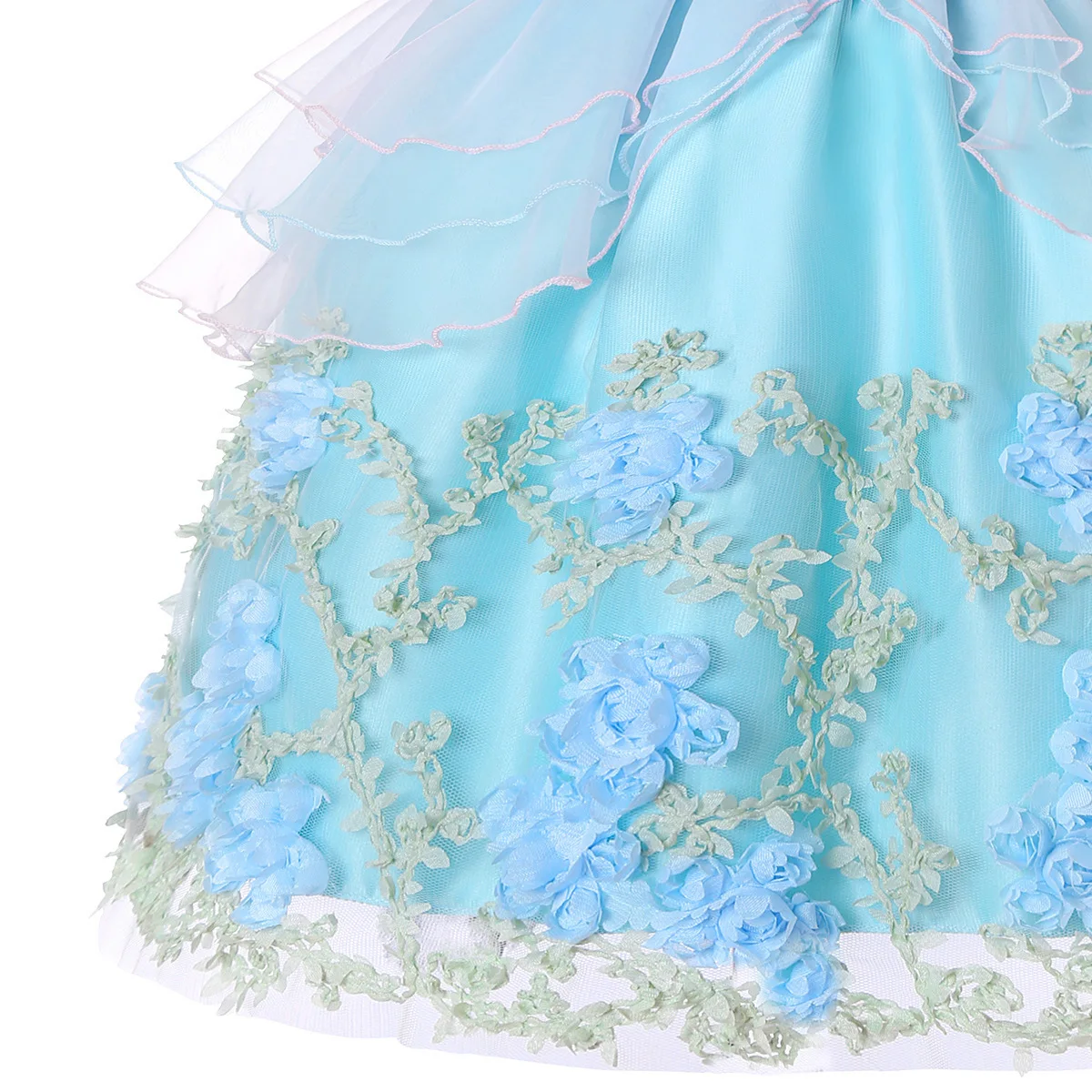 Элегантное платье принцессы с вышитыми цветами для маленьких девочек на свадьбу; платья для маленьких девочек на Рождество; vestidos; торжественное платье; одежда; 40