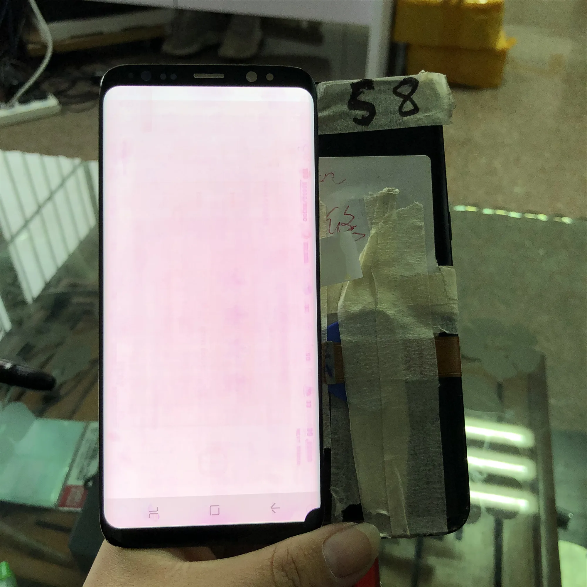 Большой красный ожоги и большие очки AMOLED LCD для Samsung Galaxy S8 G950 G950F ЖК дисплей