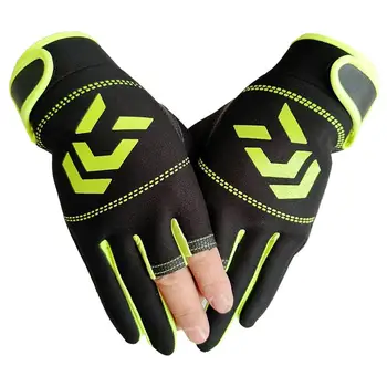 

1 Pair Unisex Men Fishing Gloves Outdoor Non-slip Fishing Protective Gloves Three Fingers Cut Sports Half Finger