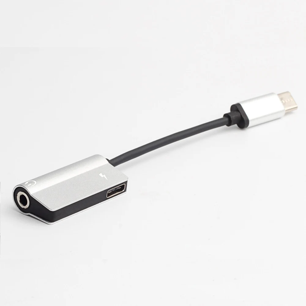 3,5 мм usb type-C адаптер Jack Аудио гарнитура конвертер Aux type C наушники зарядный сплиттер кабели для huawei P30 адаптер - Цвет: Серебристый