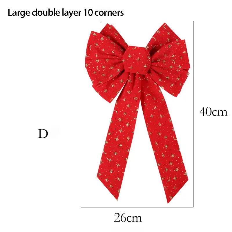 5 Size Christmas Decorations For Home Christmas Bow-knot Ornaments Red Golden Powder Christmas Tree Party Pendants Decoration HF - Цвет: 2