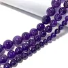 Top AAA+ 100% Natural Purple Amethyst Crystal Round Stone Beads For Jewelry Making DIY Bracelet Necklace 4/6/8/10/ 12MM 15'' 4