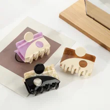 

European And American INS Design Yin Yang Guofeng Headwear Tai Chi Eight Diagrams Square Acetic Acid Hair Claw Clip