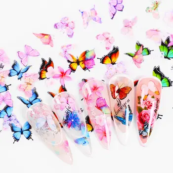 

10Roll Nail Foils Butterfly DIY Design 100x4cm Nail Art Transfer Foil Decal Star Sky Paper Holographic Nails Stickers Decor