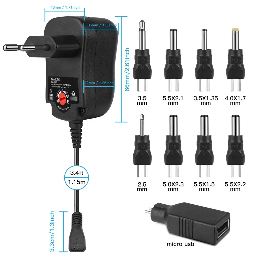 3 12 В Вт Регулируемый источник питания с usb подсказками постоянного тока