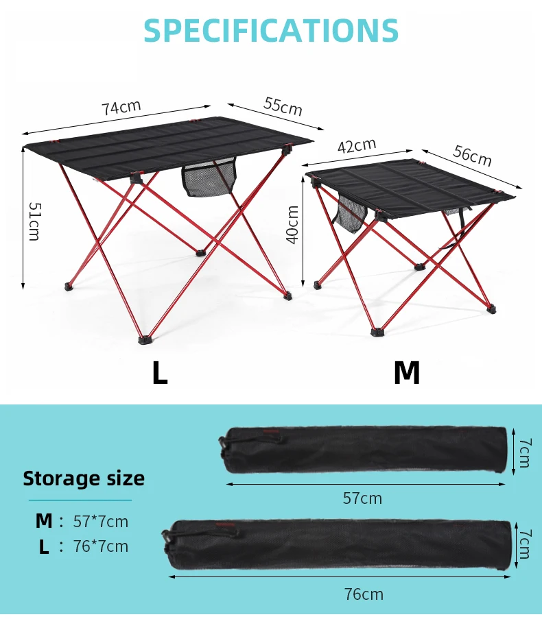 Ultralight Protable Folding Table Outdoor Pinic Camping Roll Desk Lightweight Travel Foldable Table With Carry bag