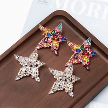 Мода snoops дизайн очаровательные разноцветные стразы серьги-гвоздики для женщин модные серьги с кристаллами ювелирные изделия Brinco подарок для девочек