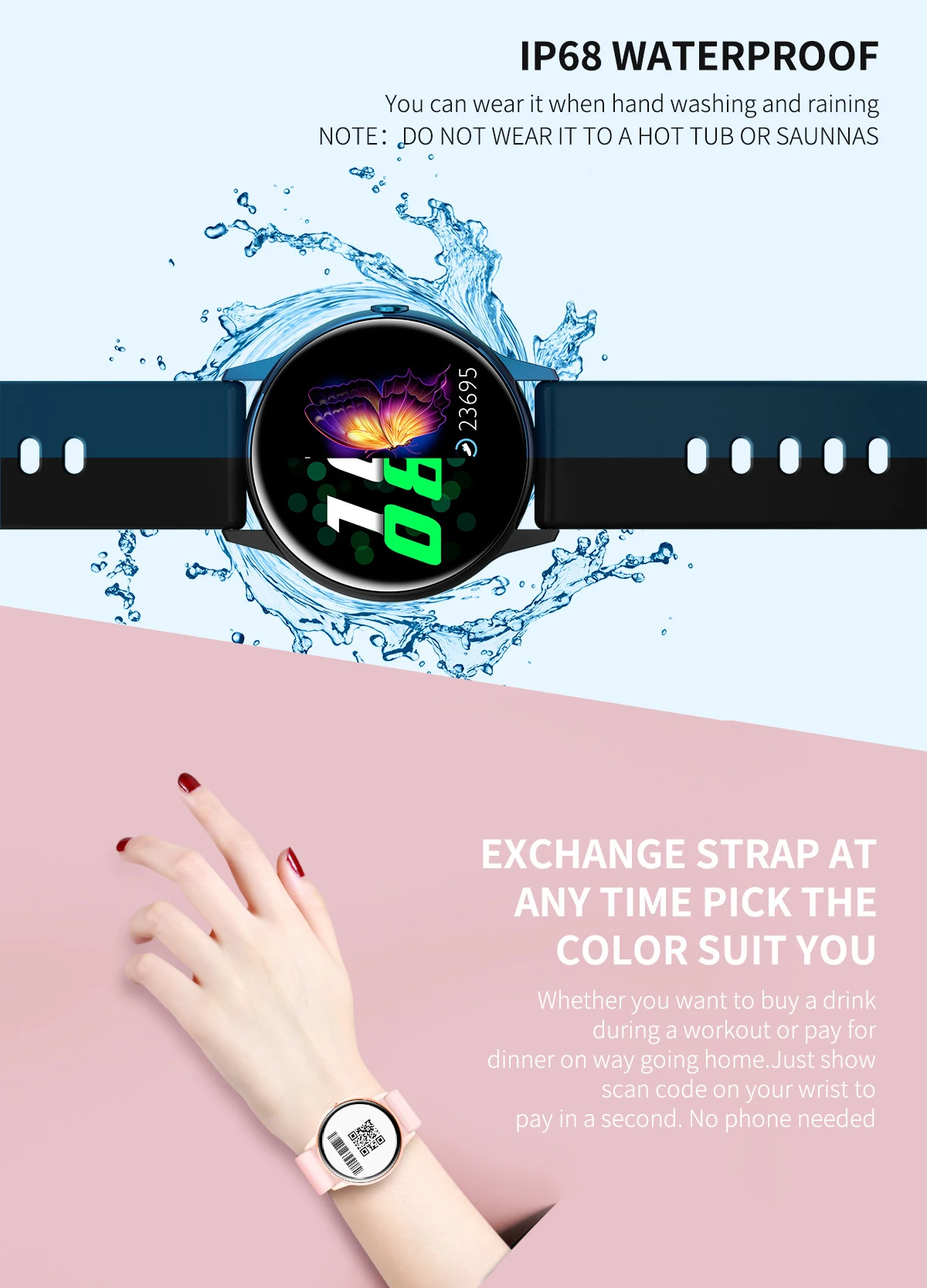 New DT88 Smartwatch IP68 Waterproof Wearable Device Heart Rate Monitor Sports Smart Watch For Android IOS Long Standby Bracelet
