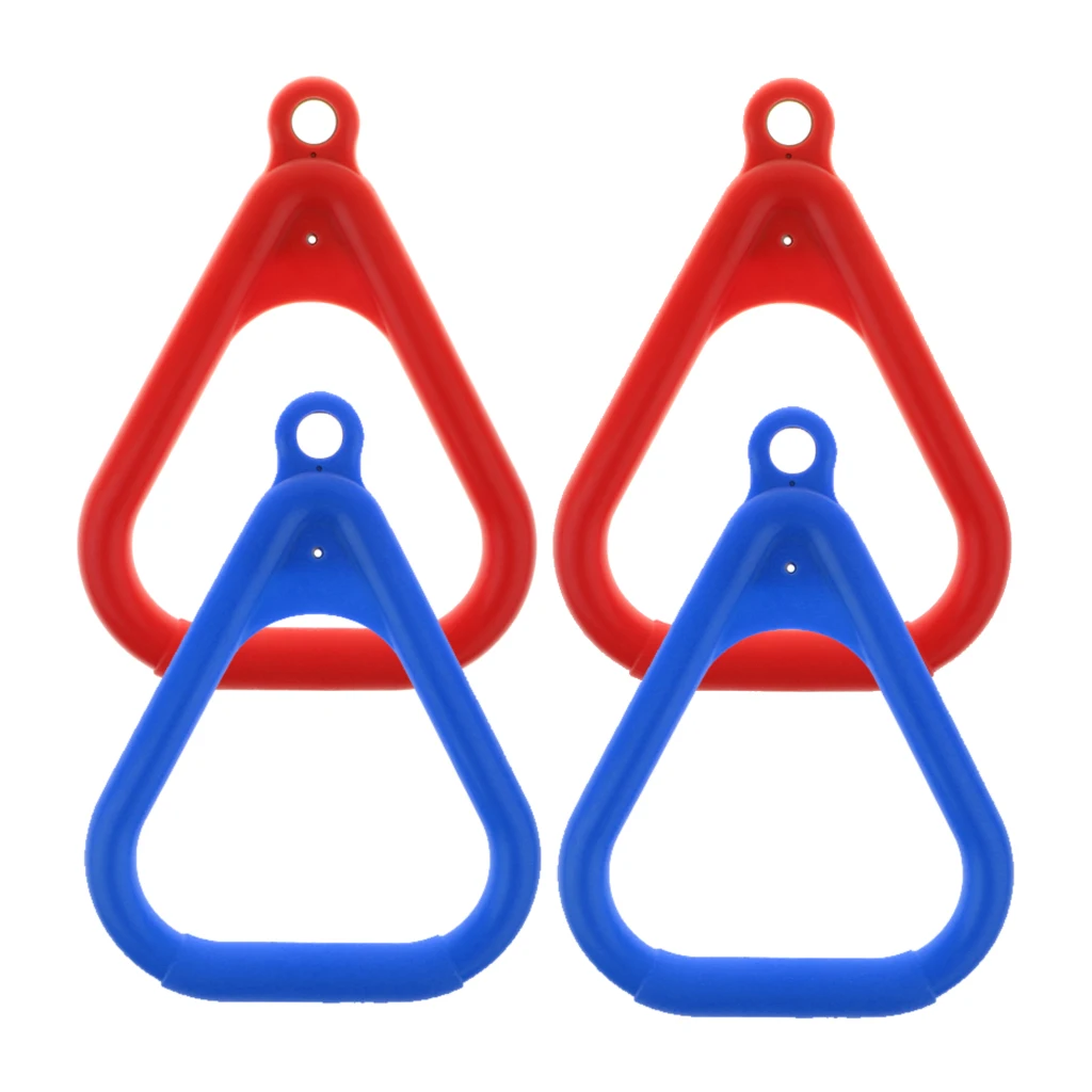 4 Pieces Trapeze Bar Kids Swing Plastic Rings DIY Replacement (Red Blue)