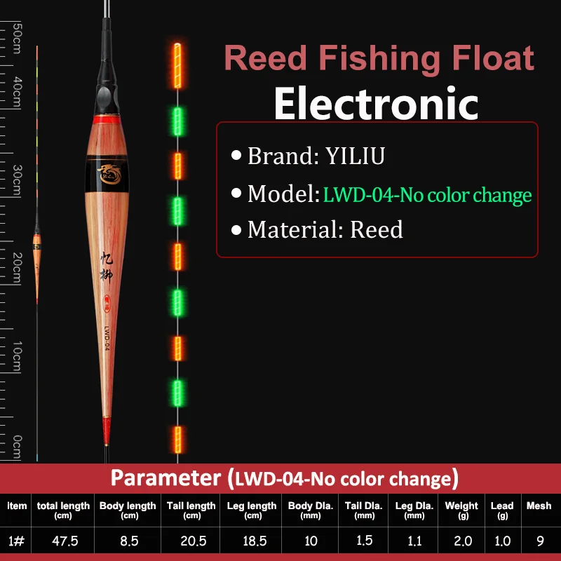 Фирменная сигнализация, изменение цвета, электронный рыболовный поплавки, светодиодный светильник, светящийся вертикальный буй, светящийся в темноте, четко аксессуары для озера - Цвет: LWD-04-NoColorChange