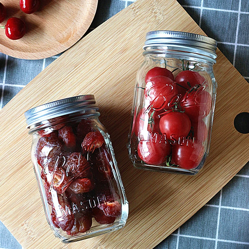 GF Mason Jars with Airtight Lids Glass Sugar Container for Canning Preserving Meal Prep Jam Jelly Kitchen Storage Containers