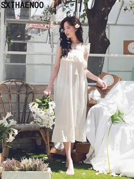 

SXTHAENOO Casual New Women's Pajamas Set Cotton Pijamas Women Sleeveless Sling Shorts Sleepwear Sets Summer Pyjama Femme