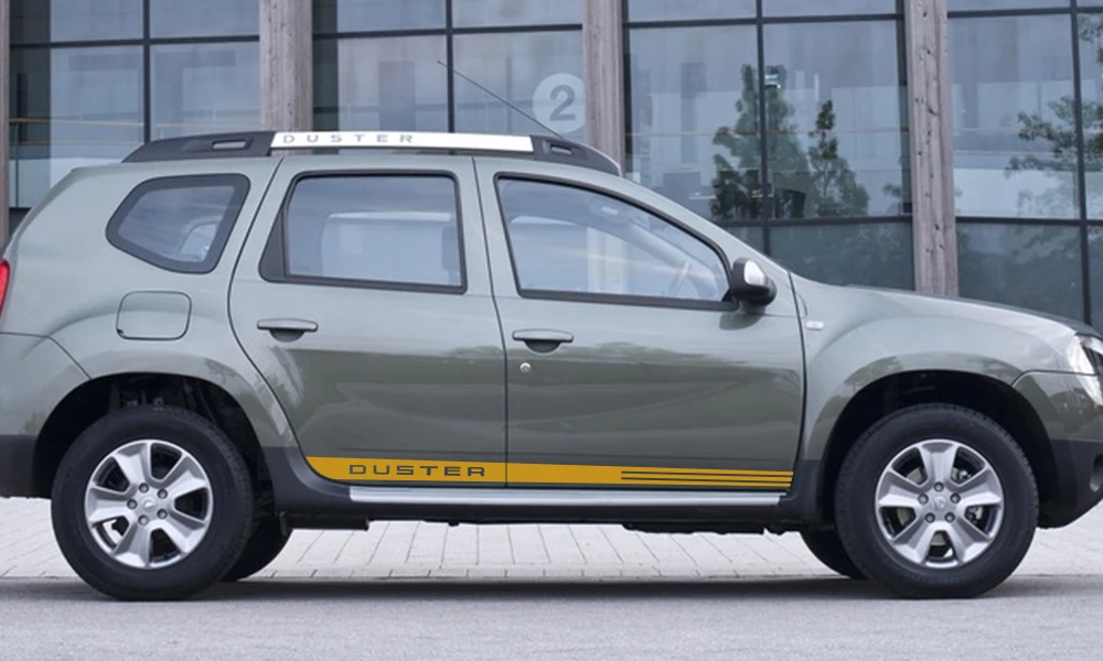 2 шт. для Dacia Renault Duster, автомобильная Боковая дверь, наклейка в полоску, авто стиль, наклейка, виниловая пленка, автомобильный тюнинг, аксессуары