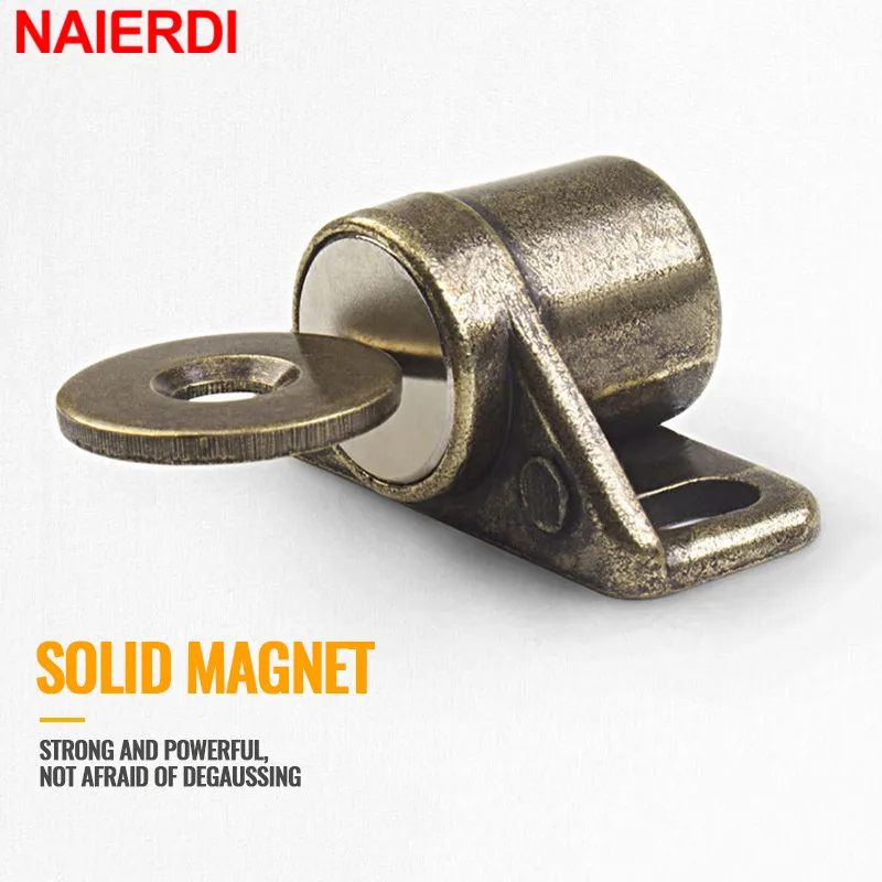 NAIERDI Strong Magnetic Cabinet Door Catches Silver Magnetic Cabinet Catches Powerful Magnet Door Closer Hardware