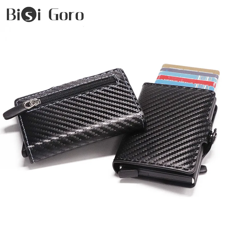 BISI GORO высокое качество углеродное волокно Анти RFID кредитный держатель для карт