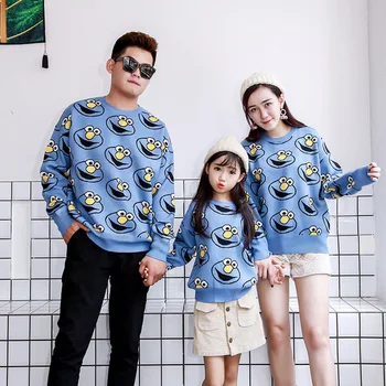 

Family Matching Clothes Winter New Korean Version of The Fun of Fun Combinaison Family Look Long Sleeve O-neck Family Clothes