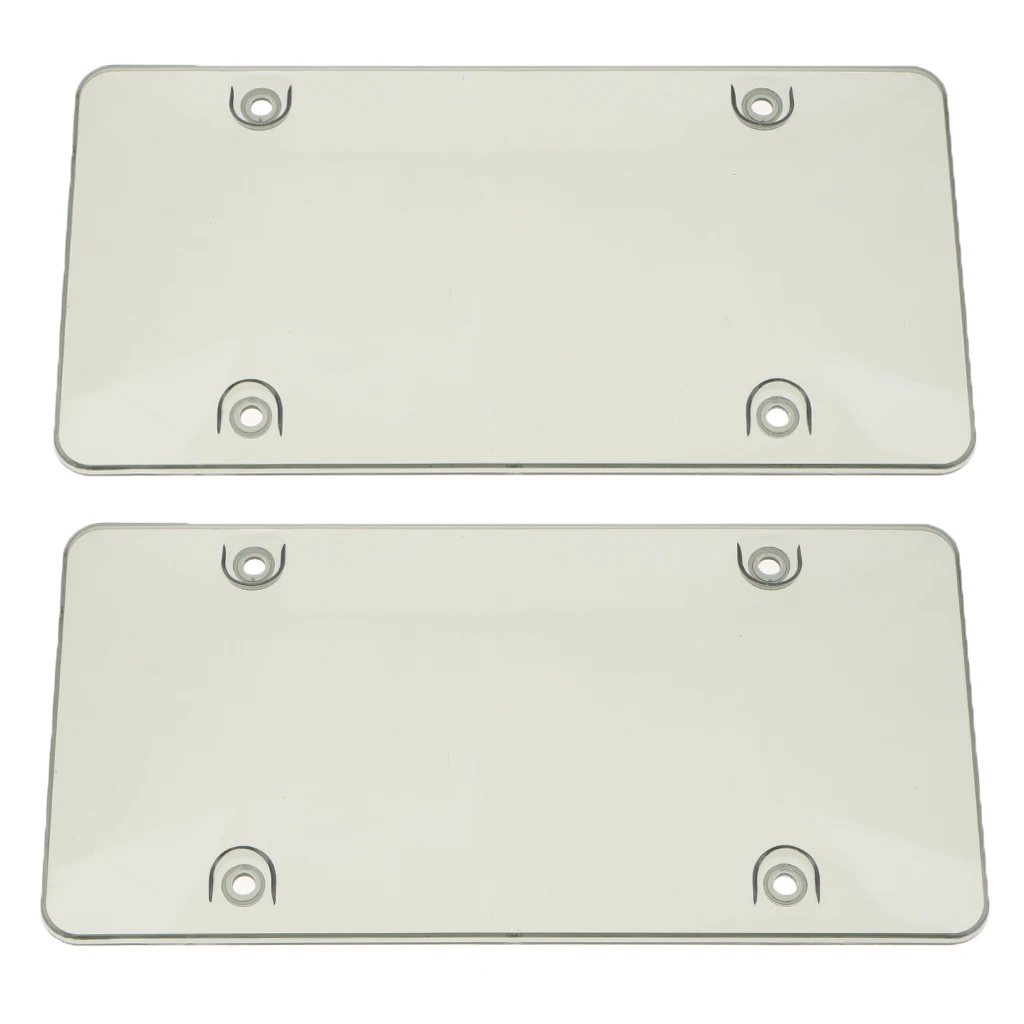 2x License Plate Frame Plastic Cover Shield For US Standard Cars W/ 4 Holes