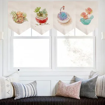 

Kitchen Short Curtain Japanese-Style Bar Restaurant Decorative Curtain Household Door Curtain Triangular Curtain