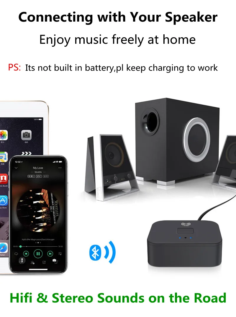 NFC стерео Bluetooth 5 0 ресивер RCA аудио APTX LL 3 мм AUX беспроводной музыкальный адаптер с
