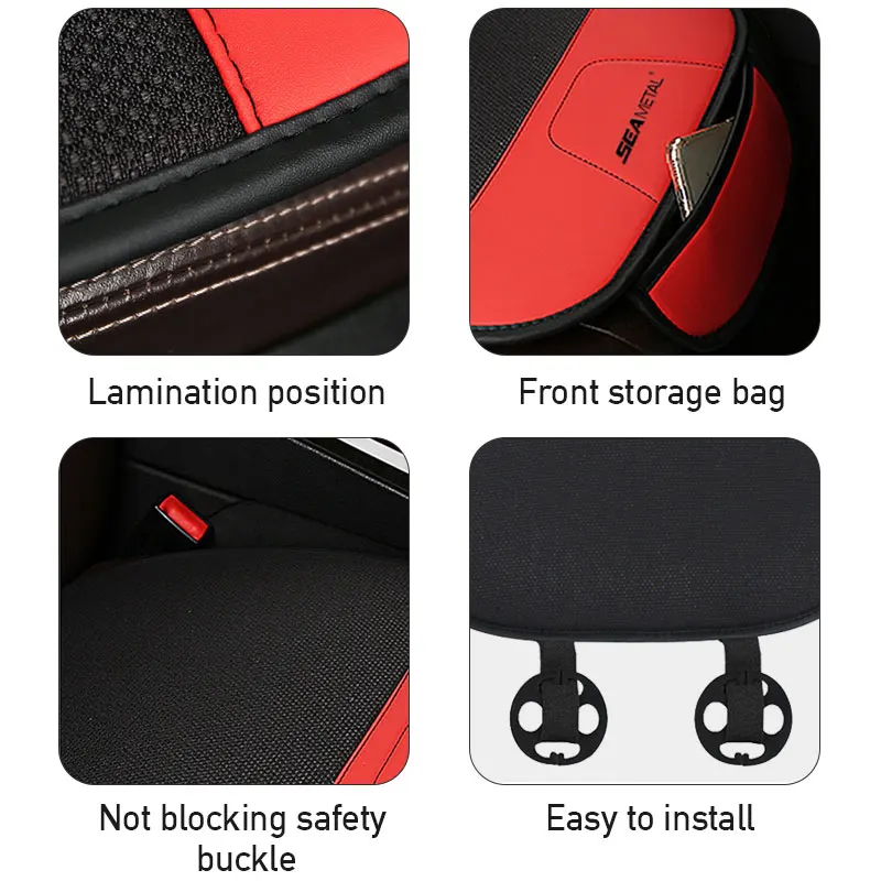 Flax Car Seat Cover Set Universal Linen Vehicle Seat Cushion
