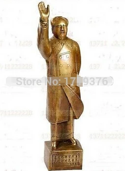 

free shipping<<< Chinese First Chairman Mao Tse-tung Bronze Statue 13"H