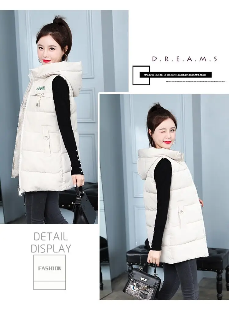 Winter Warm Vest Long Waistcoat Autumn Outerwear Vest Coat Sleeveless Jacket Coat Female YTNMYOP